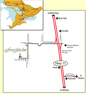 Map to Fern Glen Inn