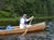 Peter paddling canoe in Algonquin Park